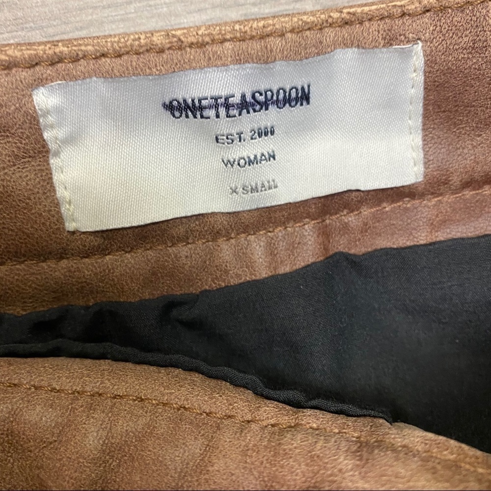 One Teaspoon | The Vintage Leather Voyager Skirt - Picture 8 of 12